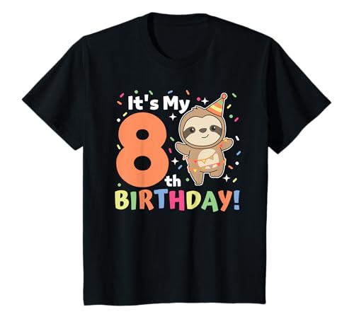 Faultier zum 8. Geburtstag Kinder acht Jahre alt Faultier T-Shirt Faultier zum 8. Geburtstag Kinder acht Jahre alt Faultier T-Shirt von Faultier Geburtstags Geschenk süße Tiere