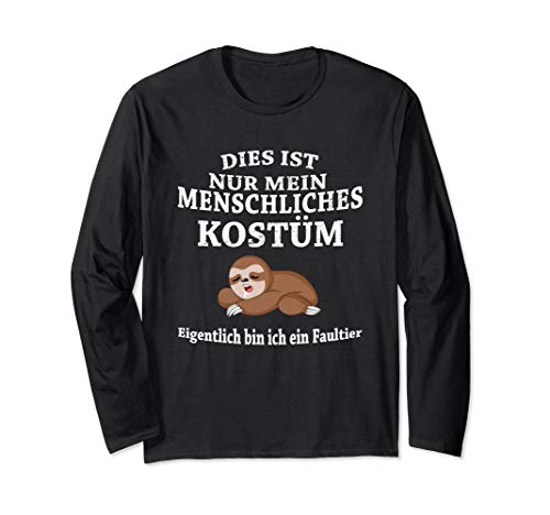 Faultier Kostüm Für Erwachsene Herren Damen Kinder Geschenk Langarmshirt von Faultier Kostüm Erwaschene Herren Damen Kinder