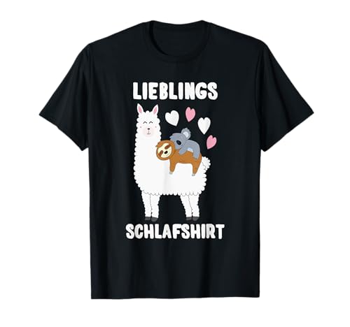 Lieblings Schlafshirt - Frauen Pyjama Alpaka T-Shirt Lieblings Schlafshirt - Frauen Pyjama Alpaka T-Shirt von Faultier Lama Schlafanzug Mädchen Nachthemd