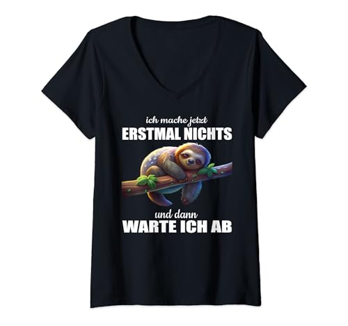 Damen Arbeiten Witziger Lustiger Spruch Chillen Büro fun Faultier T-Shirt mit V-Ausschnitt Damen Arbeiten Witziger Lustiger Spruch Chillen Büro fun Faultier T-Shirt mit V-Ausschnitt von Faultier Lustiger Spruch | Geschenk Herren & Damen