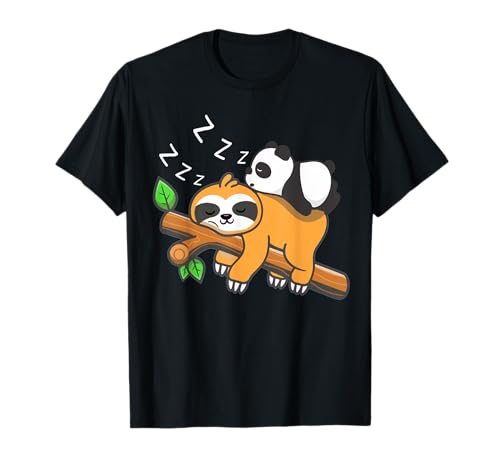 Faultier Panda Geschenk Faultier Schlafanzug Damen Lustiger Bär T-Shirt von Faultier Panda Geschenk Sloth Schlafanzug Damen