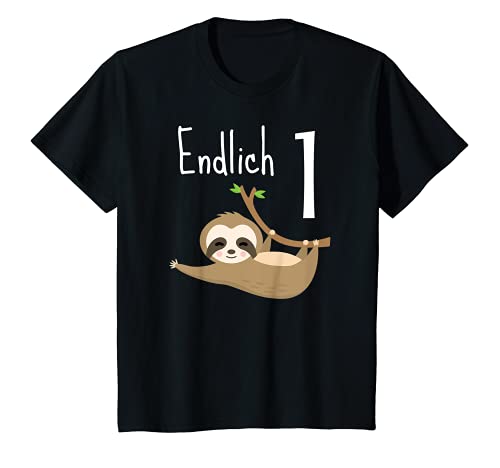 Kinder 1.Geburtstag Lustiges Faultier Ja 1 Jahre Chillen Zoo Tier T-Shirt von Faultier Party & Jungen Mädchen Zoo Geschenkidee