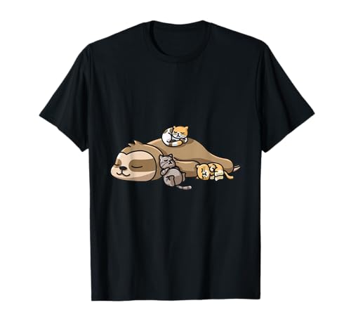 Katzenmotiv Damen Faultier mit Katzen T-Shirt Katzenmotiv Damen Faultier mit Katzen T-Shirt von Faultier Schlafanzug Chiller Katze Co.