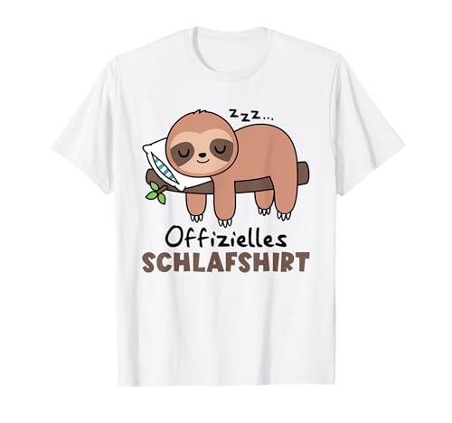 Faultier Tshirt Damen Herren Kinder Faultier Schlafshirt T-Shirt von Faultier Tshirt Geschenke Damen Herren Kinder