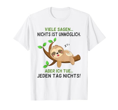 Faultier Shirt Damen Herren Kinder Faultier Schlafshirt T-Shirt von Faultier Tshirt Geschenke Männer Frauen Kinder