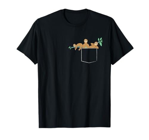 Süßes Faultier in der Brusttasche Taschen-Faultier Faulenzer T-Shirt Süßes Faultier in der Brusttasche Taschen-Faultier Faulenzer T-Shirt von Faultier in Brusttasche Ideen und Geschenke