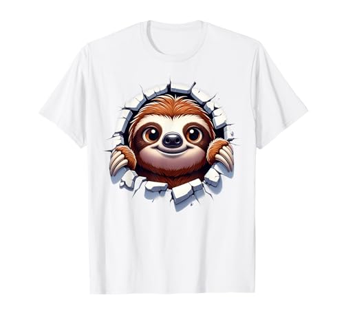 Faultierliebe Kinder T-Shirt, Weiß, S, Kurzarm, Klassisch, Cartoon, Unisex-Kinder Faultierliebe Kinder T-Shirt, Weiß, S, Kurzarm, Klassisch, Cartoon, Unisex-Kinder von Faultierliebe