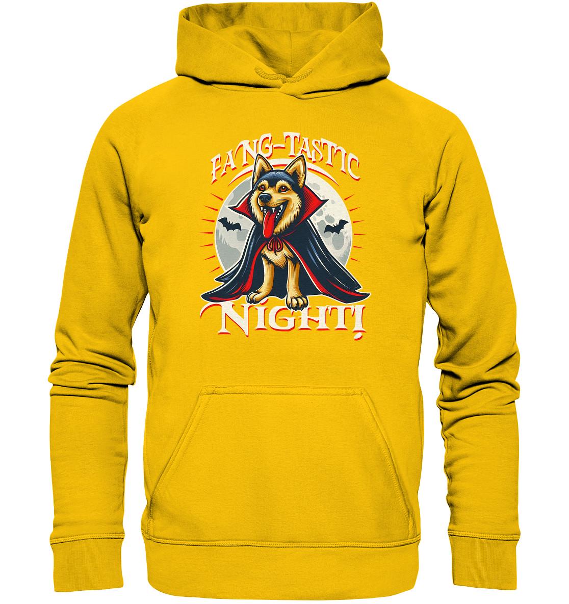 Fang-Tastic Night - Der Vampirhund Auf Nächtlicher Jagd Kids Premium Hoodie von FaunaFeels