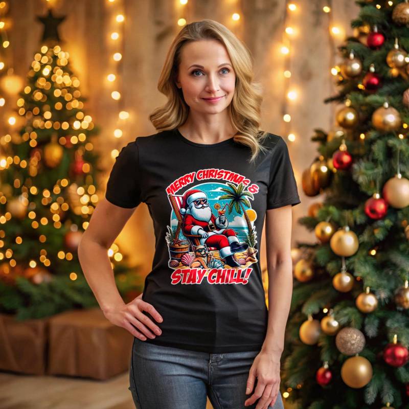 Merry Christmas & Stay Chill - Der Entspannte Santa Am Strand Premium Shirt von FaunaFeels