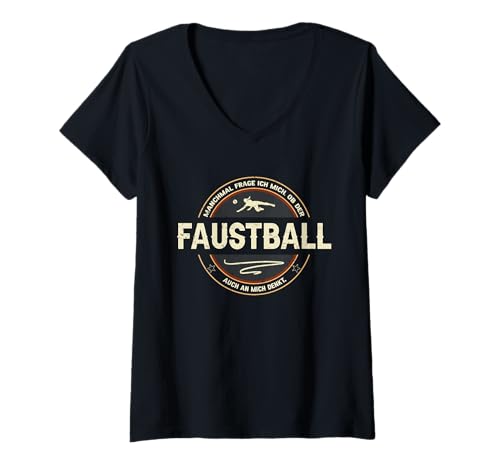 Damen Faustballerin Outfit Faustballspielerin Zubehör Faustball T-Shirt mit V-Ausschnitt Damen Faustballerin Outfit Faustballspielerin Zubehör Faustball T-Shirt mit V-Ausschnitt von Faustball Zubehör und Geschenk für Frauen