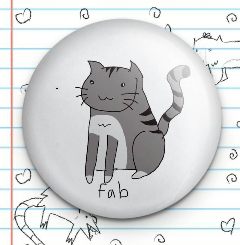 Fabelhafte Katze 3.25"Button von Fautbarb