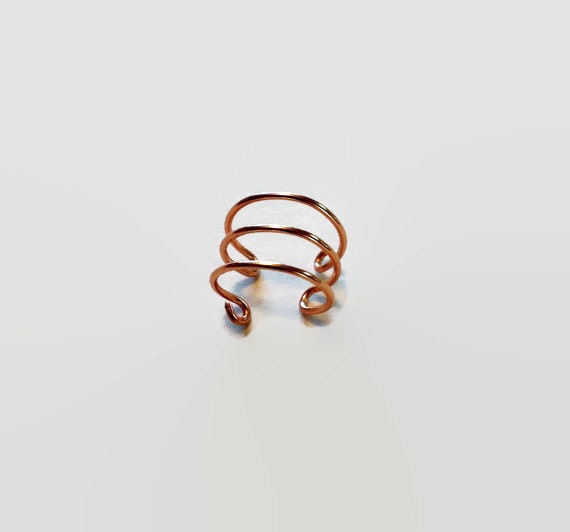 14K Gold Dreifach Ohrmanschette Verstellbarer Helixohrring von FauxFerocity