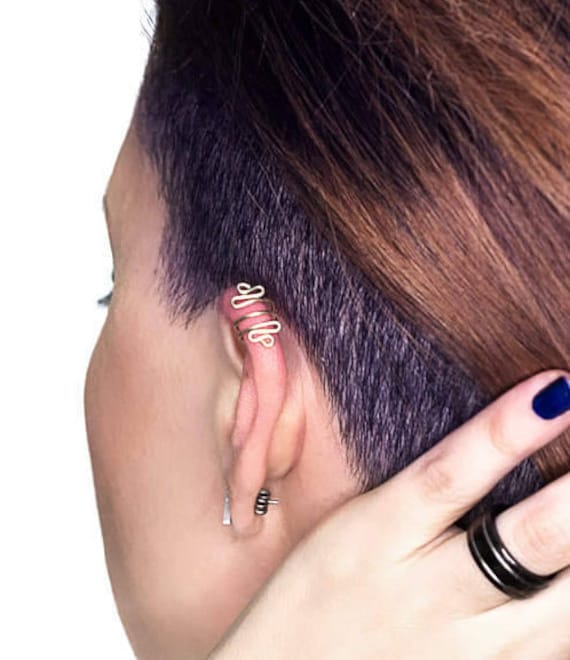 14K Gold Zig Zag Ohrmanschette - Helix Ohrring von FauxFerocity