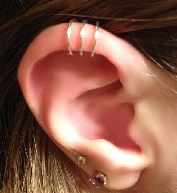 sterling Silber Dreifach Ohrmanschette Helix Clip-On Ohrmanschette von FauxFerocity