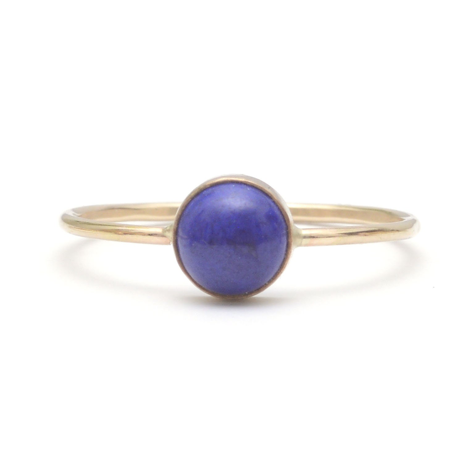 Blauen Lapis-Ring, Blau Solitär, Edelstein-Ring, Rechte Handring, Zarter Goldring, Und Gold, 6mm-stein-Ring - Lapis Gummibärchen Ring von FavorJewelry