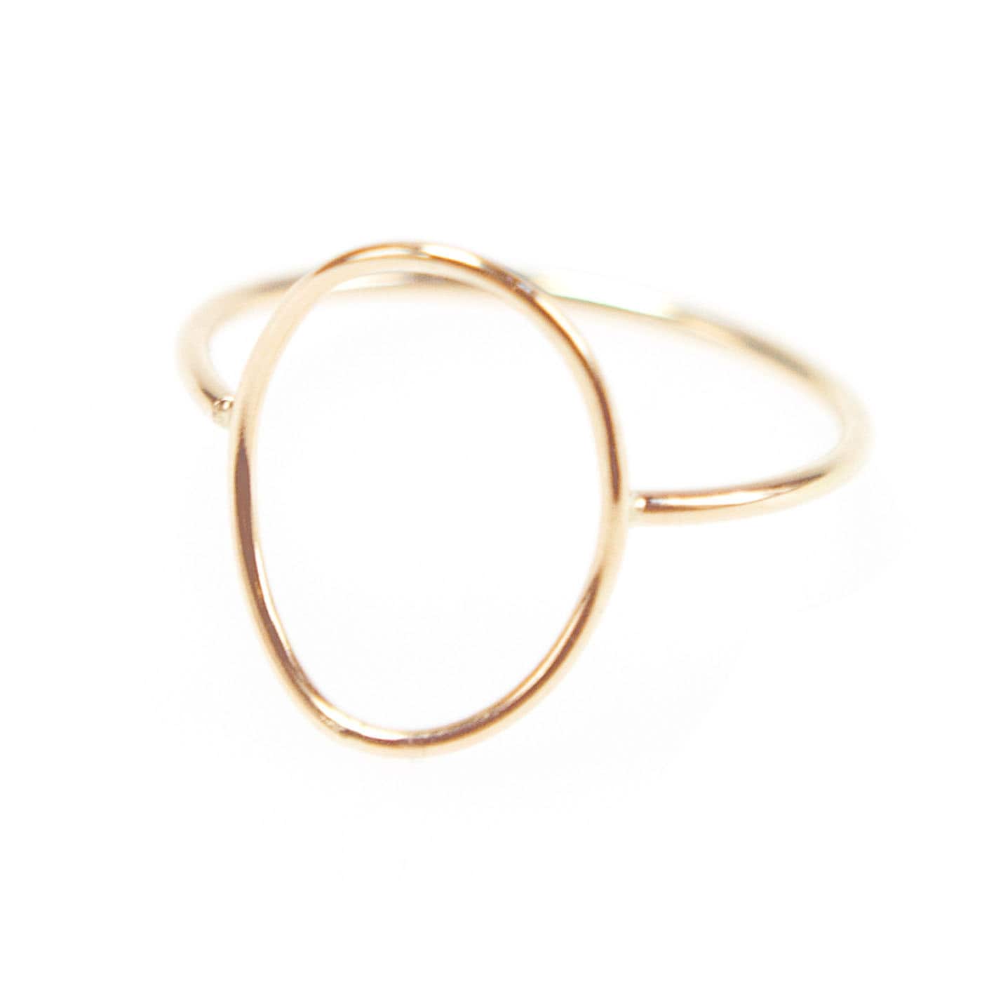 Dünne Gold Kreis Ring, Draht Offenen Kreis, Geformt Ovale Minimale Stapelring, Zierliche Schmuck - Offene Ring von FavorJewelry