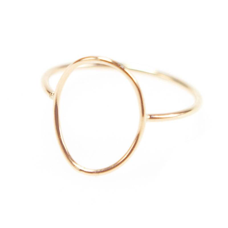 Dünne Gold Kreis Ring, Draht Offenen Kreis, Geformt Ovale Minimale Stapelring, Zierliche Schmuck - Offene Ring von FavorJewelry