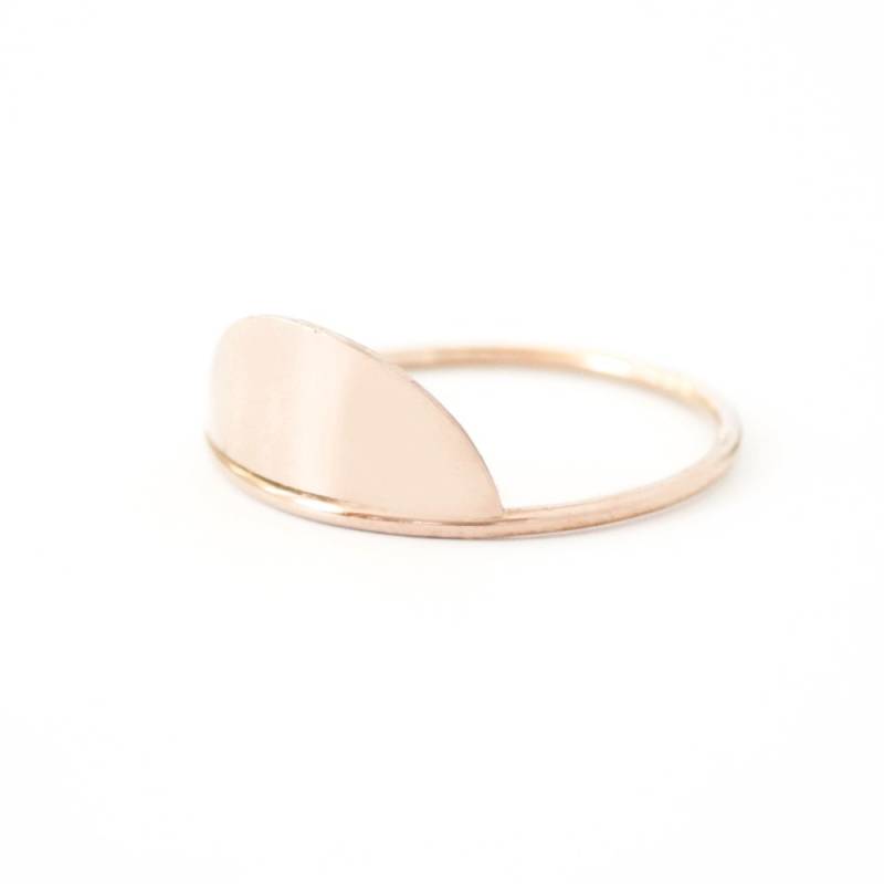 Halbkreisring, Moderner Runder Stapelring, Zarter Goldschildring, 14K Gold Fill Stapelbarer Ring, Halbmondring, Geschenk - Fragmentring von FavorJewelry