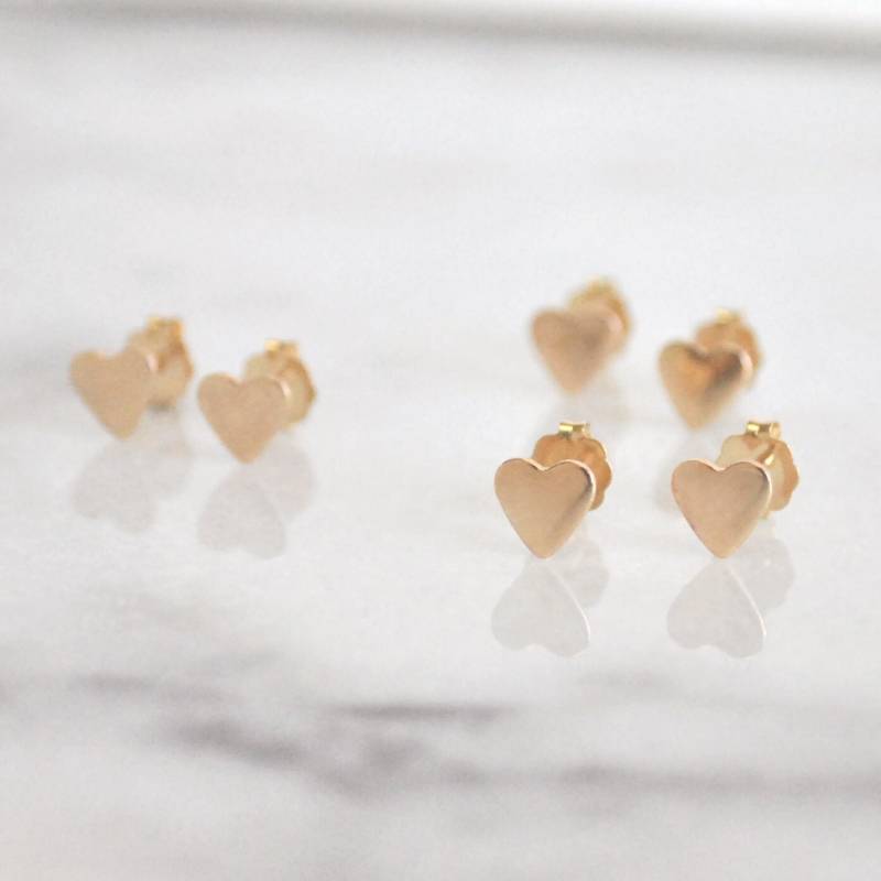 Kleine Herz Ohrstecker, Gold Ohrringe, Einfache Valentinstag Schmuck, Sweetheart Ohrring, Ohrstecker - Kleine von FavorJewelry