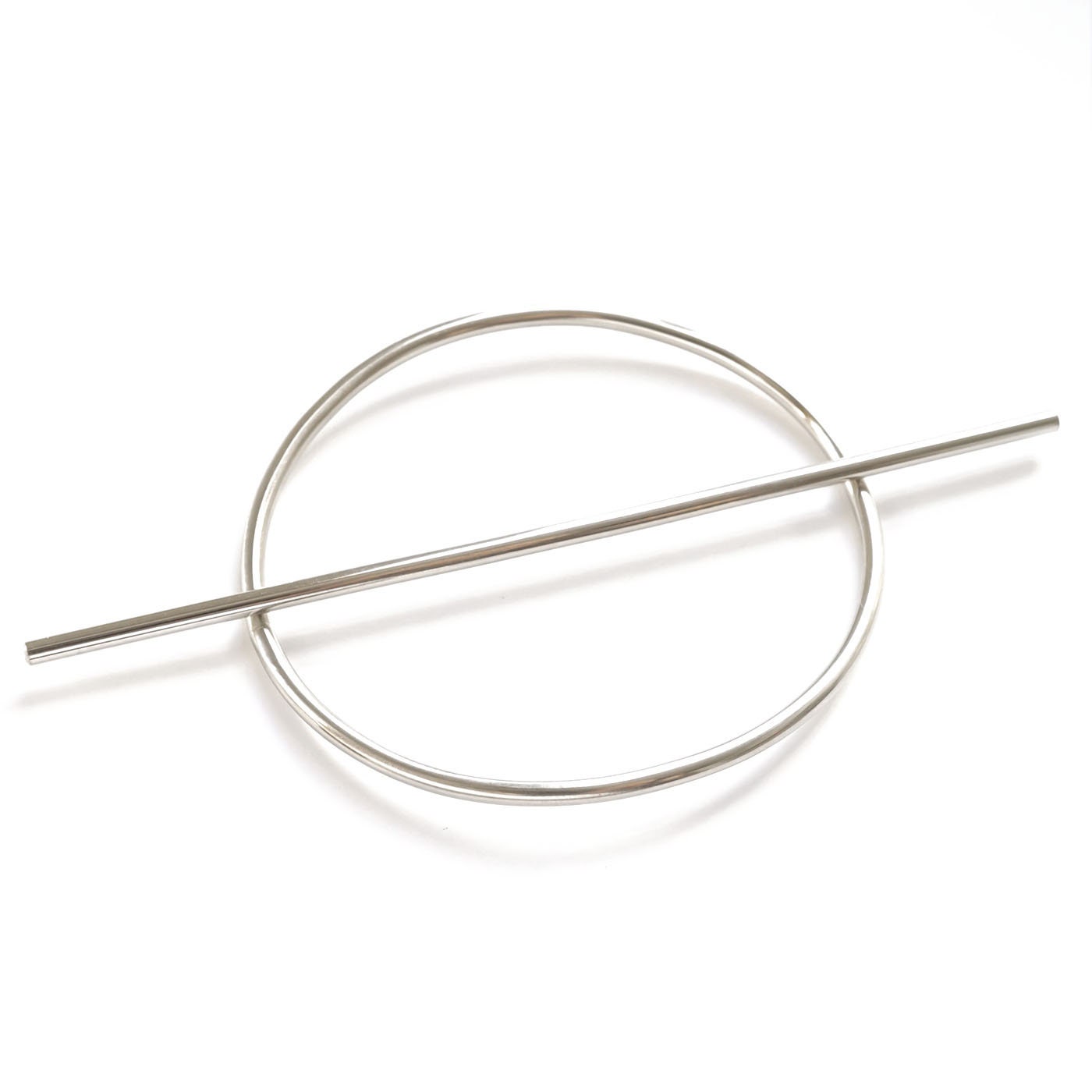 Minimale Silber Haarnadel, Runde Haarteil, Strukturierte Haare, Lockige Haarnadel, Einfache Haar-Accessoire Weiße Messing Orbital Haarnadel von FavorJewelry