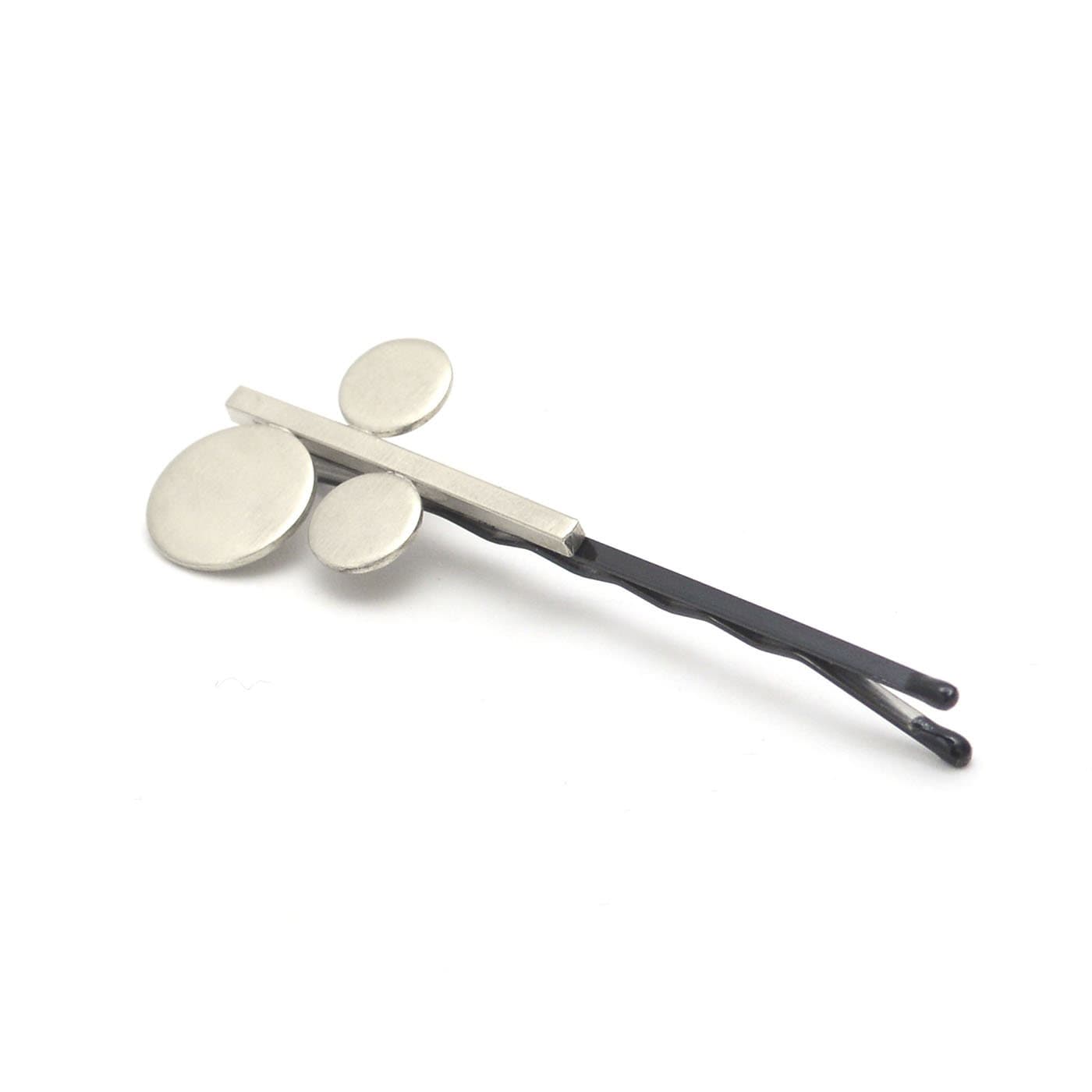 Moderne Messing Haarnadel, Moderne Bobby Pin, Kreis Kleine Haar-Accessoire, Silber Geschenk Für Sie - Weiße Nomaden Bobbies von FavorJewelry