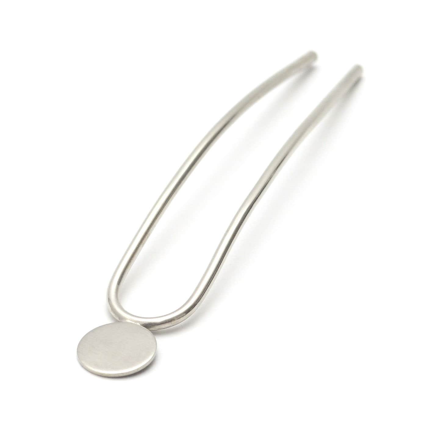 Moderne Silber Haarnadel, Mini-Haar-Pin, Kreis-Haar-stick, Kleine Haar, Haarnadel Geschenk Für Sie - Weiße Messing Mono Mini von FavorJewelry