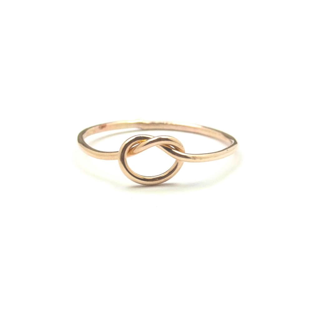 Zierlicher, Einfacher Knoten Ring, Beste Freunde Schmuck, Intention Versprechen Verlobungsring, 14K Gold Fill - Schmuck Für Die Besten von FavorJewelry