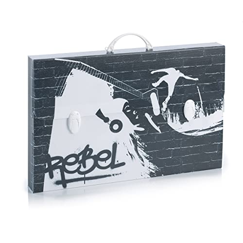 Favorit Koffer mit Druck Rebel Schwarz, Schwarz, Formato 56,5x36,5 dorso 5,5 cm, Modern von Favorit