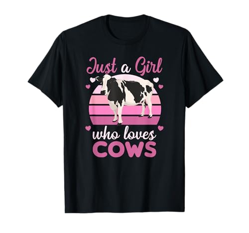 Nur ein Mädchen, das Kühe liebt süße Kuh für Mädchen T-Shirt von Favorite Animal Cute Animals For Girls