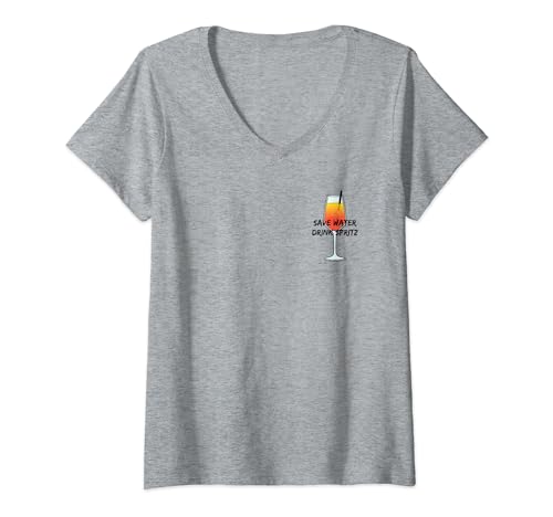Damen Save water drink Spritz - I love Aperol - favorite drink T-Shirt mit V-Ausschnitt Damen Save water drink Spritz - I love Aperol - favorite drink T-Shirt mit V-Ausschnitt von Favorite Cocktail Aperol Spritz summer gift idea