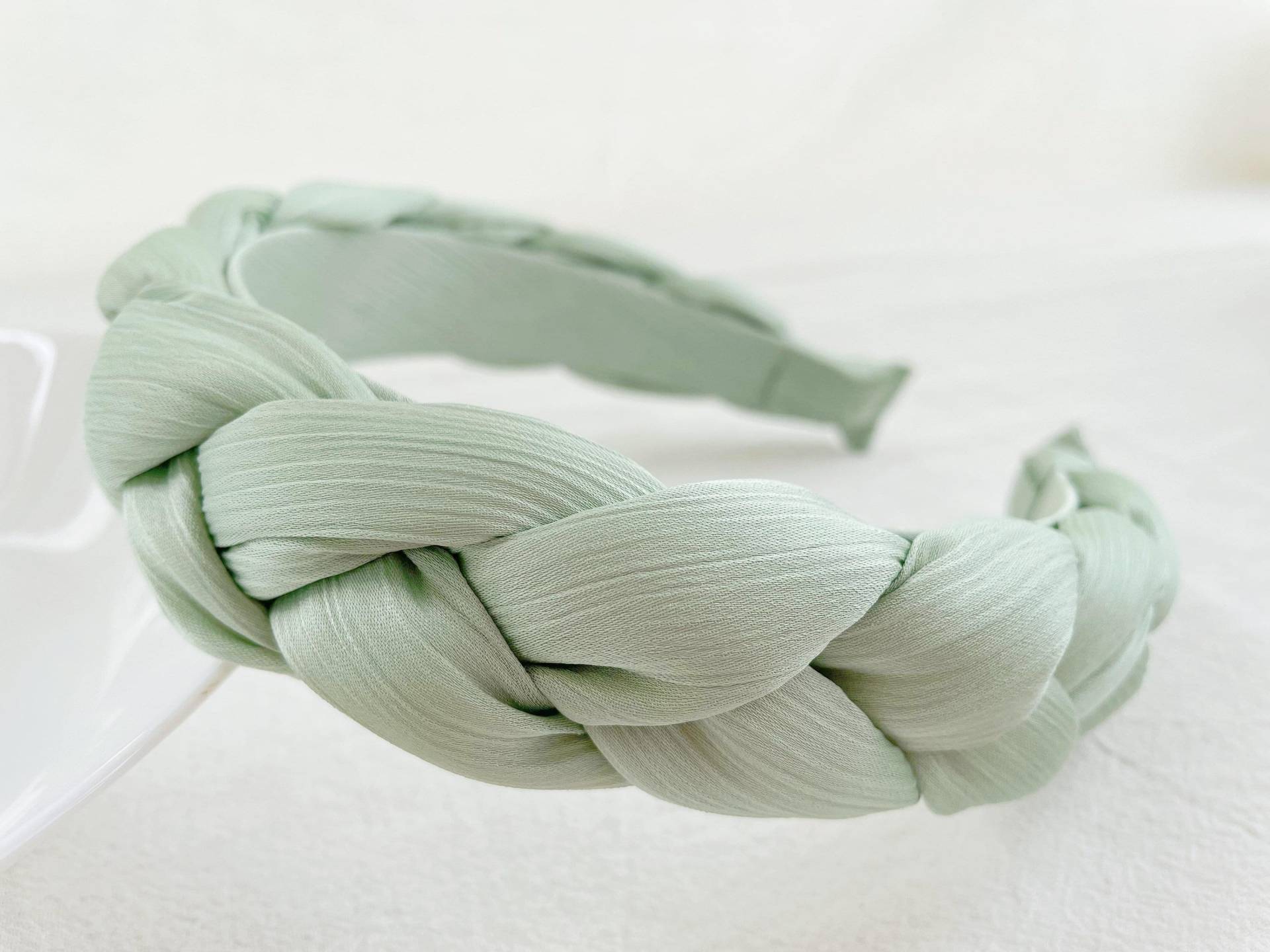 Schönes Grünes Geflochtenes Satin-Haarband, Mode-Haarband, Geschenk, Stirnband, Boho-Stirnband, Chiffon-Stirnband, Stirnbänder Für Frauen von FavoriteHK