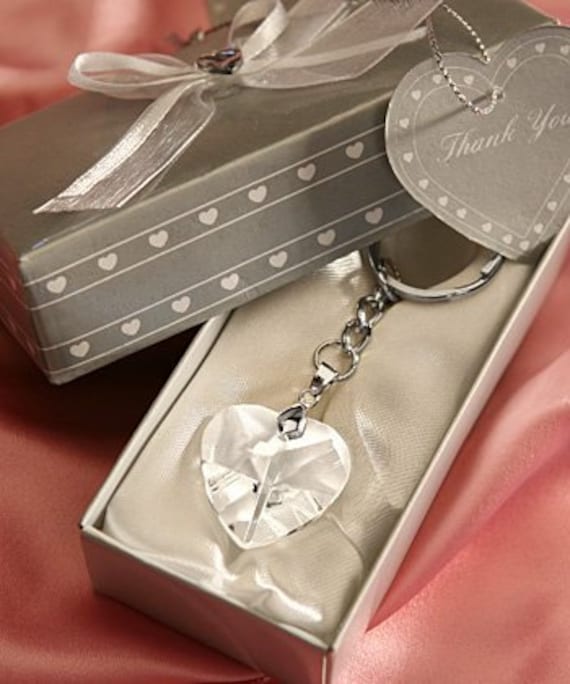 24 Chrom Schlüsselanhänger Mit Kristall Herz Hochzeit Gefälligkeiten Personalisierten Tags von Favoronlinehandmade