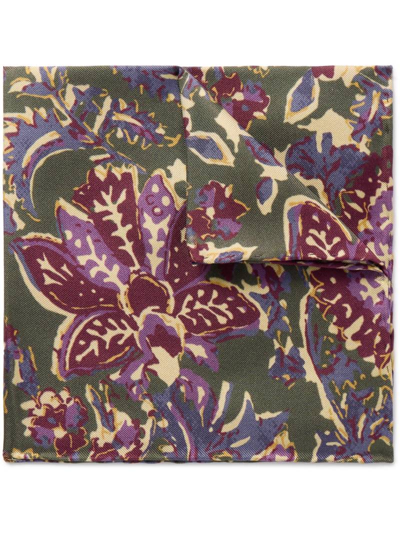 Favourbrook - Charleston Floral-Print Silk-Twill Pocket Square - Men - Green von Favourbrook