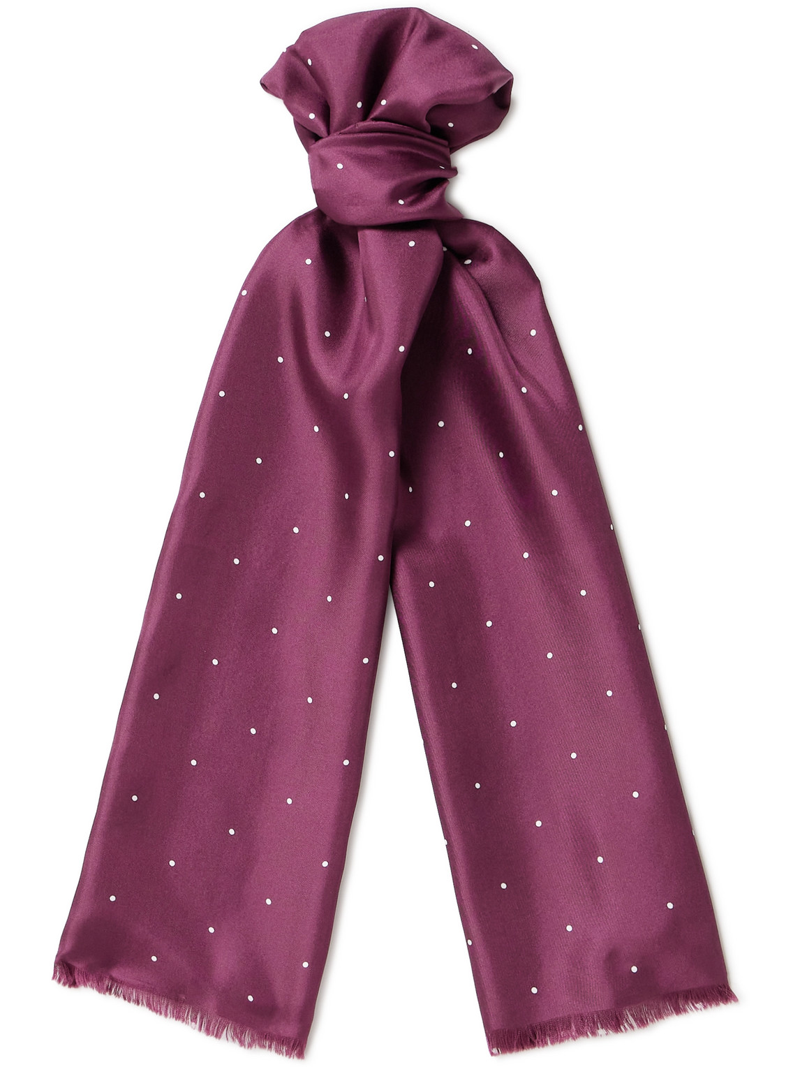 Favourbrook - Polka-Dot Silk Scarf - Men - Burgundy von Favourbrook