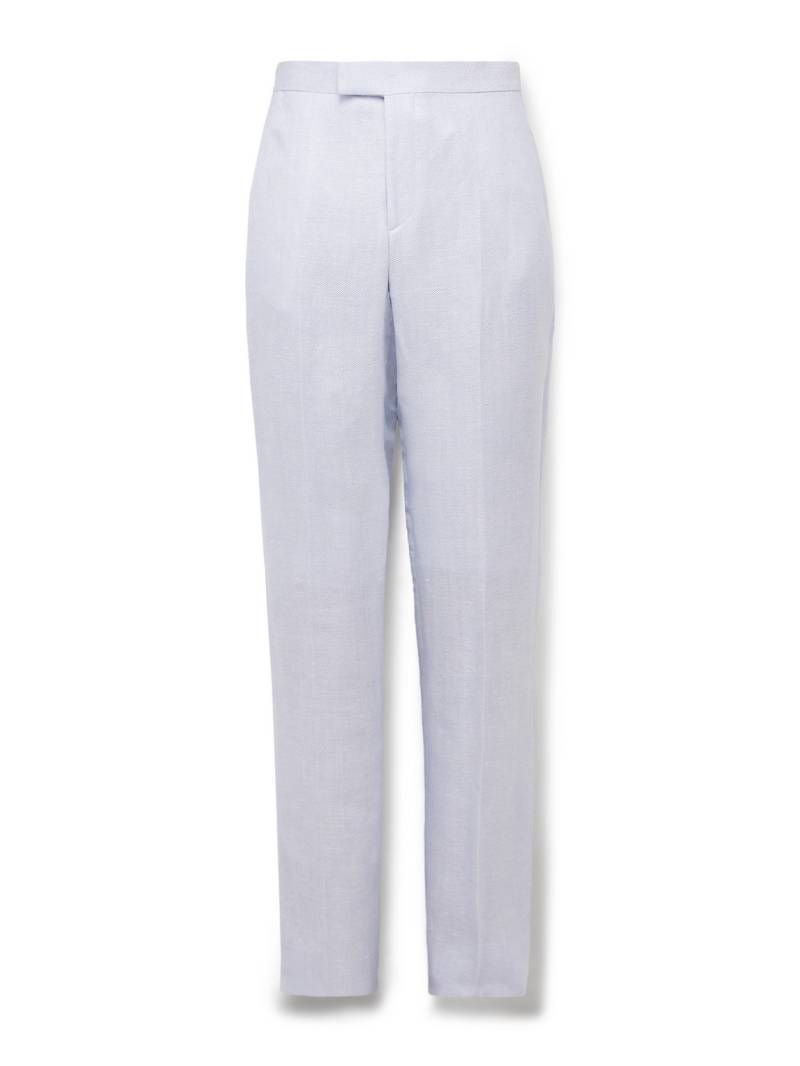 Favourbrook - Slim-Fit Herringbone Linen and Silk-Blend Suit Trousers - Men - Blue - UK/US 32 von Favourbrook