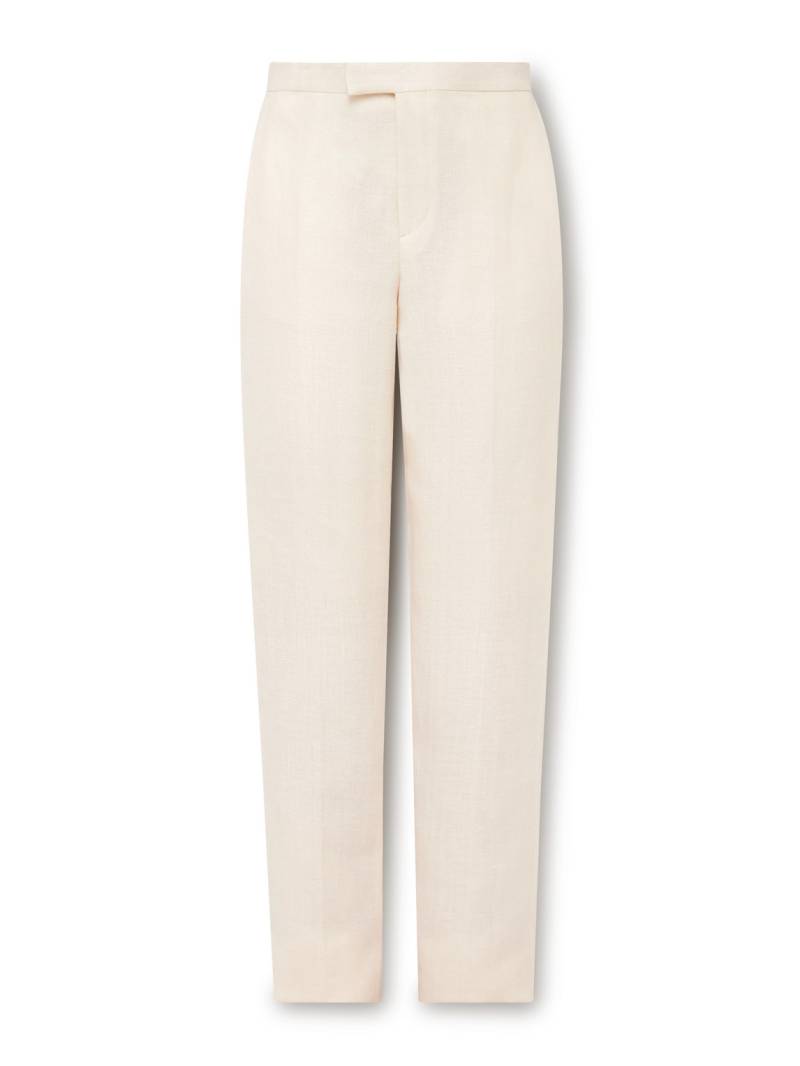 Favourbrook - Slim-Fit Herringbone Linen and Silk-Blend Suit Trousers - Men - Neutrals - UK/US 38 von Favourbrook