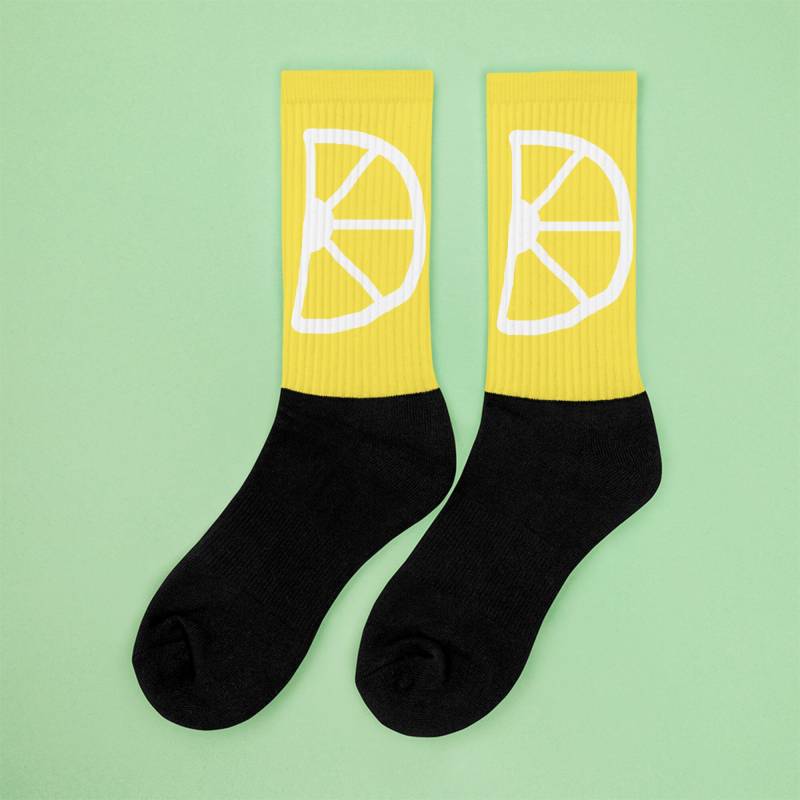Saure Zitrone Gelb Skizze Limone Lemon Obst Muster Socken Strümpfe Sommer Frauen Geschenk von FavouriteDesignShop