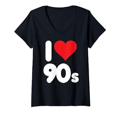 Damen I love the 90s T-Shirt - Liebe die 90er Fashion Statement T-Shirt mit V-Ausschnitt Damen I love the 90s T-Shirt - Liebe die 90er Fashion Statement T-Shirt mit V-Ausschnitt von Favshirts - I love the 90s Tshirt