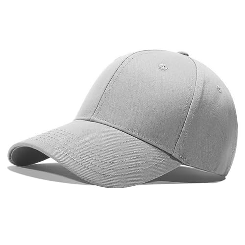 Favuit Baseball Cap Herren Damen, Athletic Baseballkappe Unisex Kappe Verstellbar Einfarbig Basecap Einheitsgröße Baumwolle Sonnenhut für Sport Reisen Draußen (Grau) von Favuit