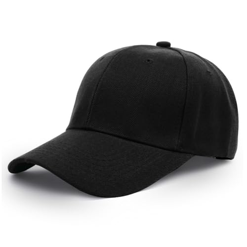 Favuit Baseball Cap Herren Damen, Athletic Baseballkappe Unisex Kappe Verstellbar Einfarbig Basecap Einheitsgröße Baumwolle Sonnenhut für Sport Reisen Draußen (Schwarz) von Favuit