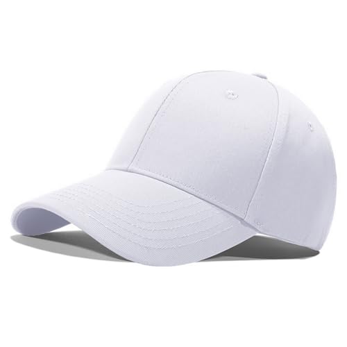 Favuit Baseball Cap Herren Damen, Athletic Baseballkappe Unisex Kappe Verstellbar Einfarbig Basecap Einheitsgröße Baumwolle Sonnenhut für Sport Reisen Draußen (Weiß) von Favuit