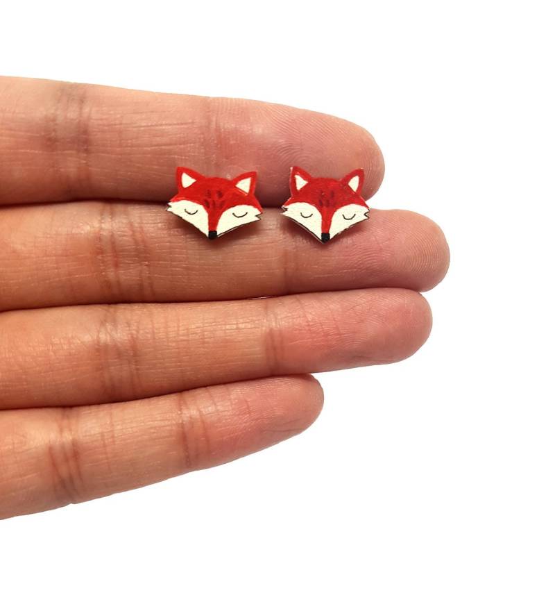 Kleine Fuchs Ohrringe | Schmuck Geschenk Tier Ohrstecker Hypoallergen von Fawa1