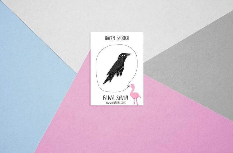 Raben Brosche | Handbemalt Krähe Abzeichen Anstecknadel Schmuck von Fawa1