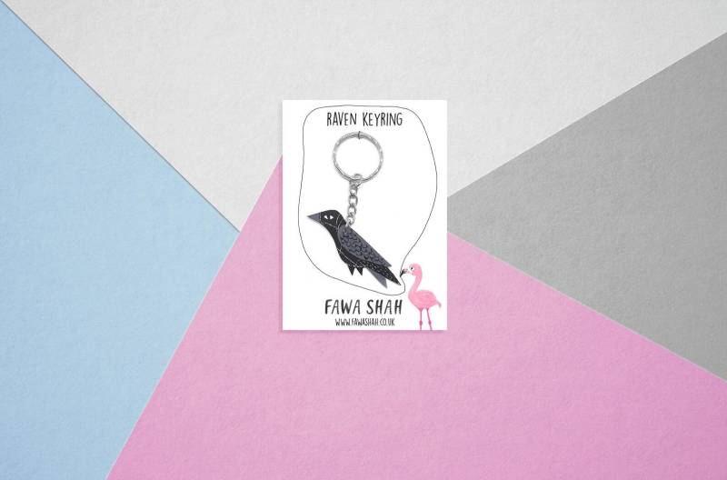Rabe Vogel Schlüsselanhänger | Handbemalt von Fawa1