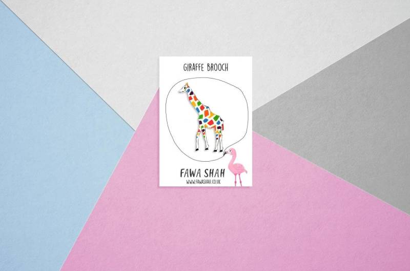Regenbogen Giraffe Brosche | Handgefärbt Tier Abzeichen Anstecknadel Schmuck Geschenk Für Sie Tragbare Kunst Dschungel von Fawa1