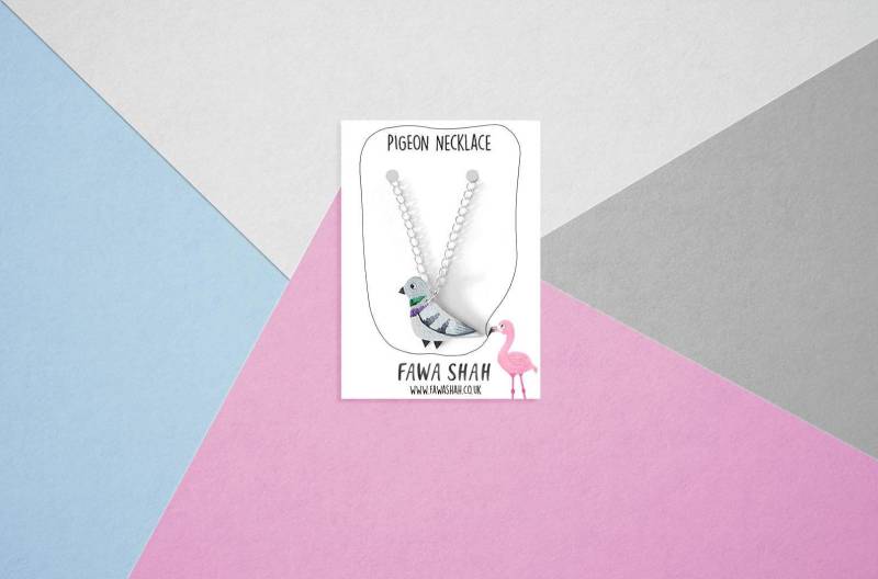 Taube Halskette | Handbemalt Vogel Frühling Schmuck Tragbare Kunst von Fawa1