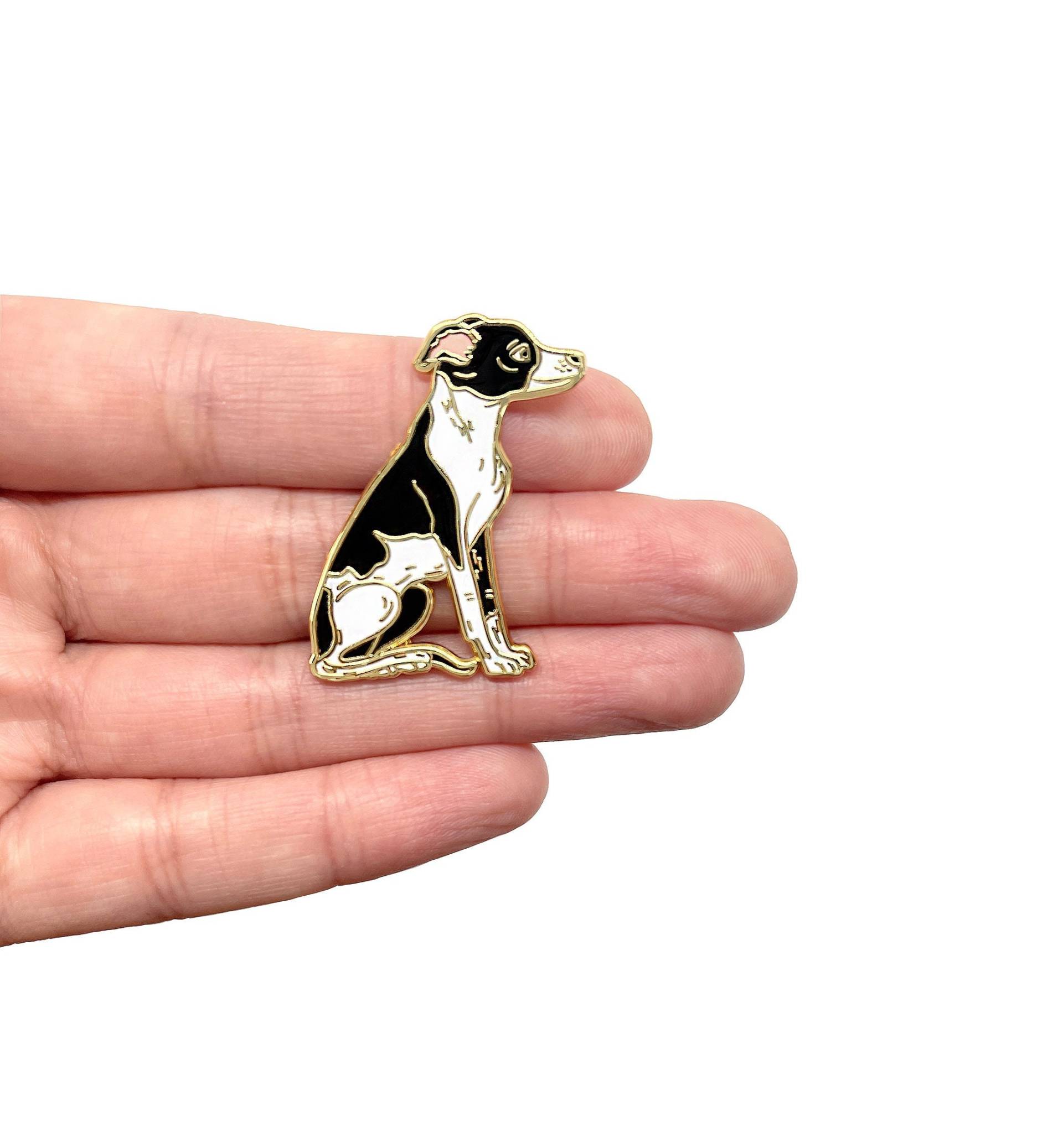 Whippet Emaille Pin | Windhund Lurcher Hund Abzeichen Brosche Hard Schmuck von Fawa1