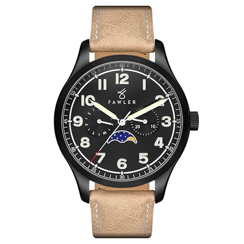 Fawler by Trendhim | Mondphasen-Uhr | Für Männer | Schwarz | Leuchtkraft, Wochentage und Mondphase | Wasserdicht bis 50 Meter | Dänisches Design Fawler by Trendhim | Mondphasen-Uhr | Für Männer | Schwarz | Leuchtkraft, Wochentage und Mondphase | Wasserdicht bis 50 Meter | Dänisches Design von Fawler