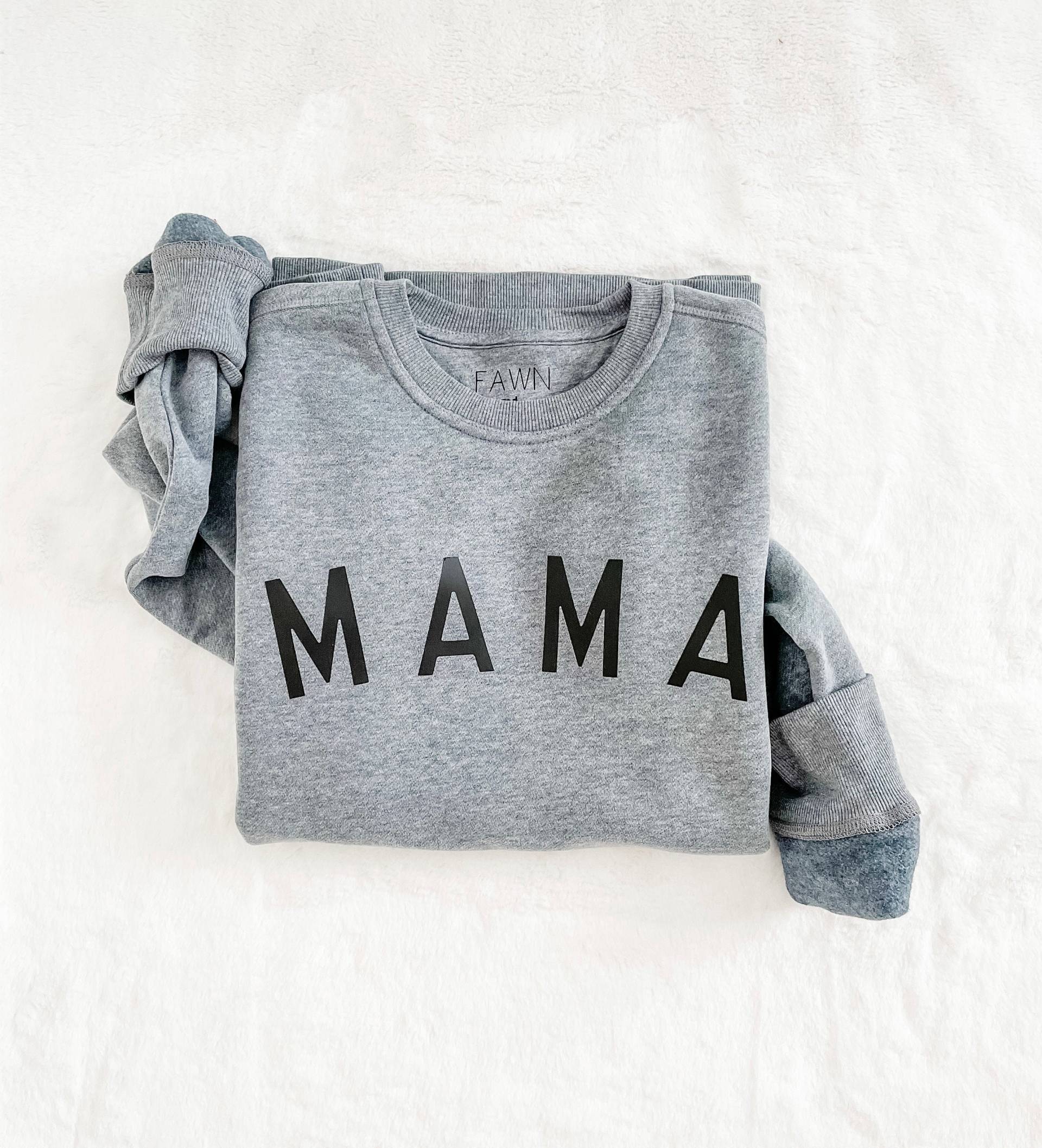 Mama Grau/Schwarze Crew von Fawnclothingco