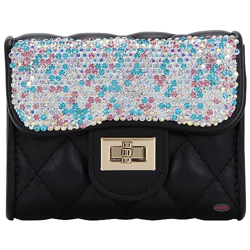 Fawziya Kartenhalter für Sammelkarten, Drehverschluss, Strass, Leder, 11 Brieftaschen, Kartenetui, Geldorganizer, AB Lake Blue, 4.09(L)x1.41(W)x3.22(H)in, Casual von Fawziya